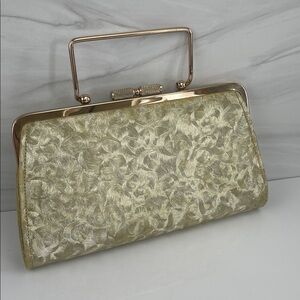 Elegant Gold Evening Handbag - Structured Top Handle Clutch